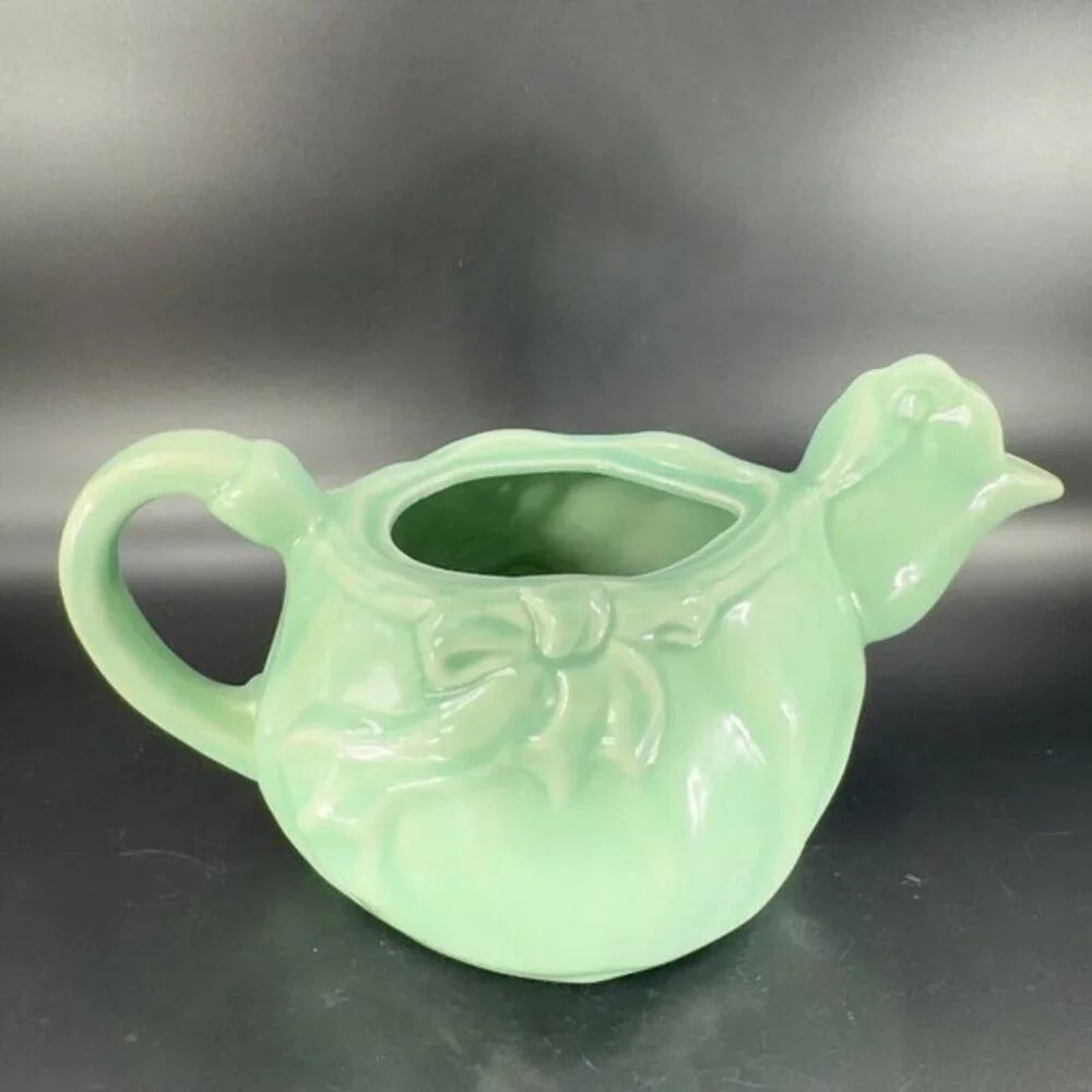 Vintage Red Wing Pottery Teapot Carafe Girl Lady Light Green Made in USA 260 VTG